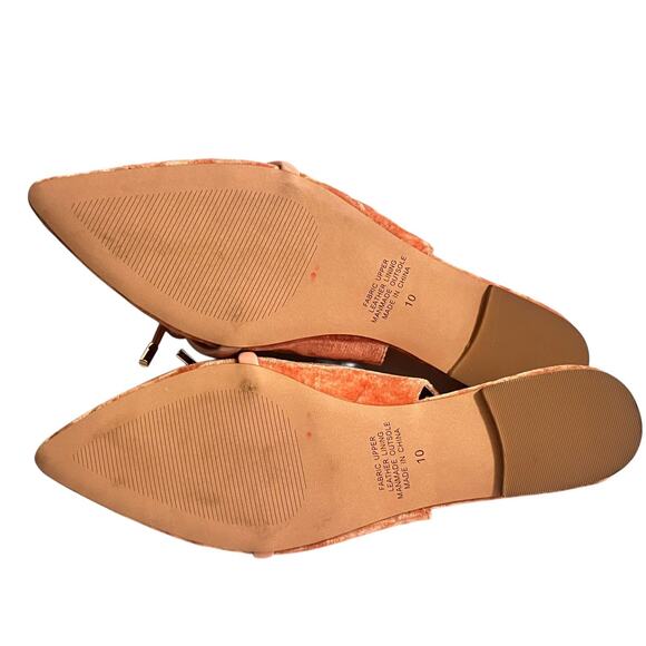NEW Intentionally Blank Velvet Slingback Pointed Flats •10• Pink Rust Orange - Picture 9 of 12